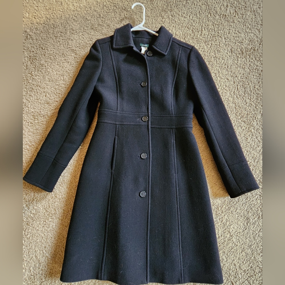 J. Crew Lady Day Coat, Size 4, Black